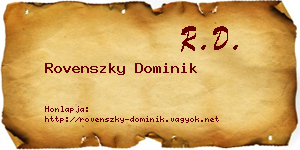 Rovenszky Dominik névjegykártya