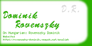 dominik rovenszky business card